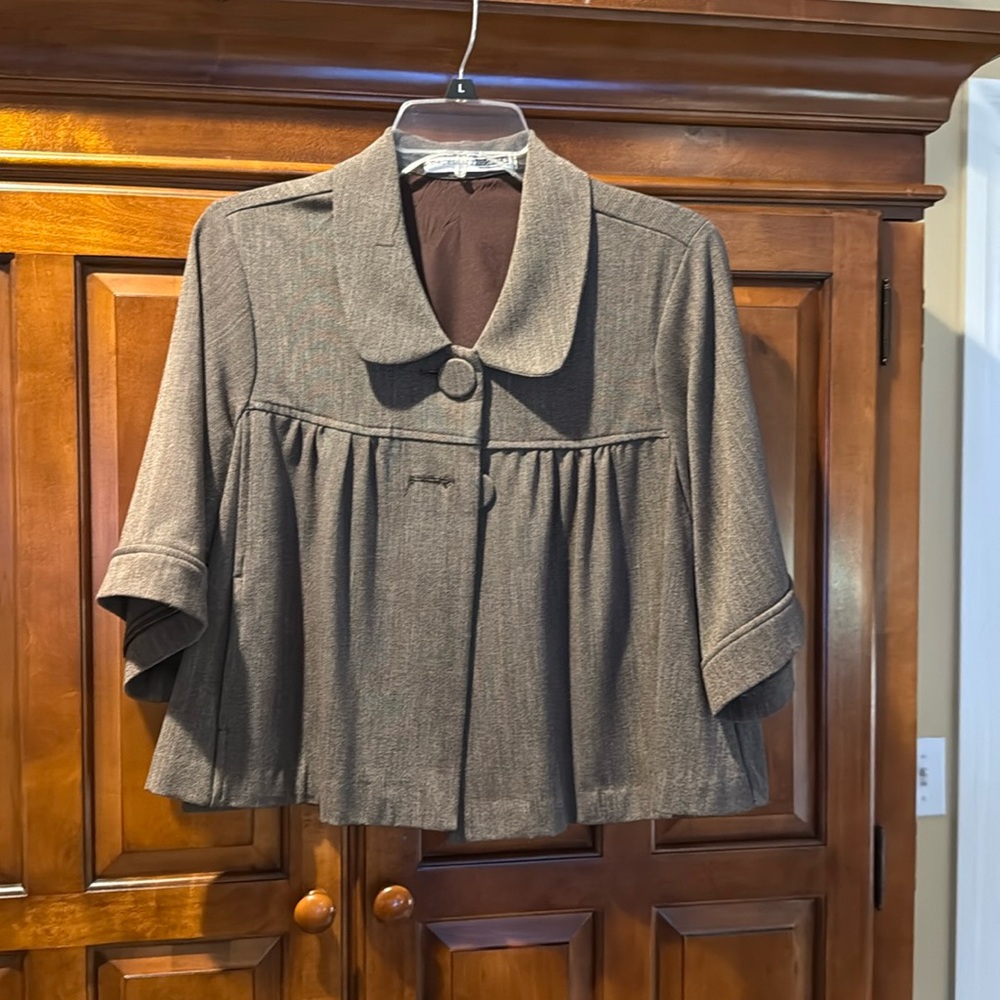 Necessary Objects Brown Cape Jacket size Large